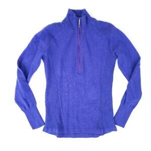 Eddie Bauer Half Zip Sweater Purple Medium